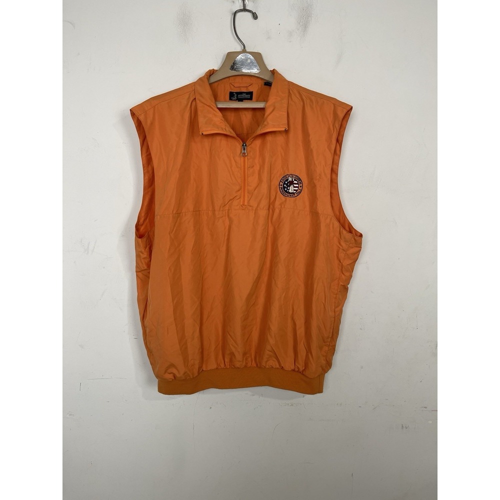 Putterboy Mens Vest XL Golf Pinehurst 2005 US Open Preppy Windbreaker Orange